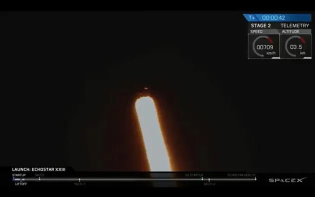 SpaceX猎鹰9号火箭成功将EchoStar 23通信卫星送入轨道