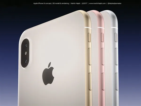 iPhone 8靠谱渲染：全部配色集齐、白色版正面大亮