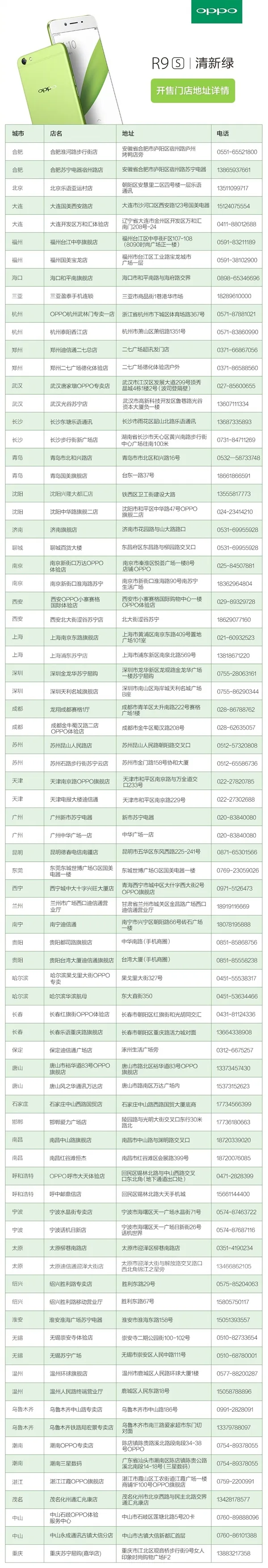 OPPO R9s清新绿首发开卖：2分钟抢购一空