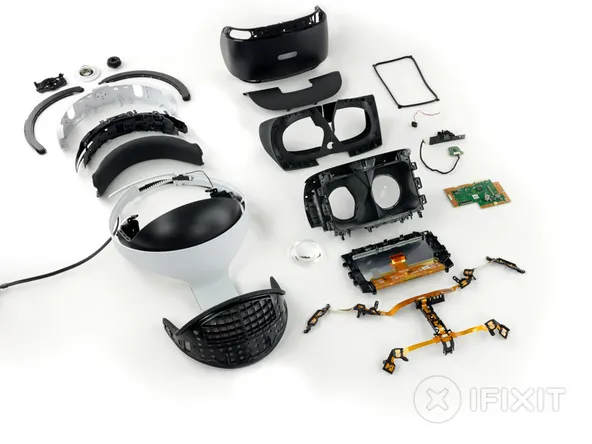 iFixit拆解PlayStation VR：拆了就很难装回去，8分可修复评分