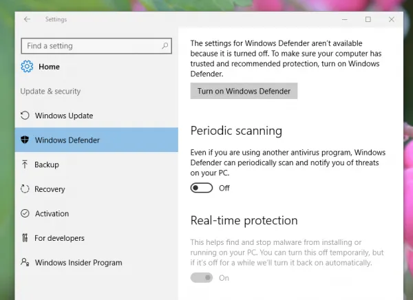 Windows 10新版14352支持内置Defender和第三方杀软同时防护