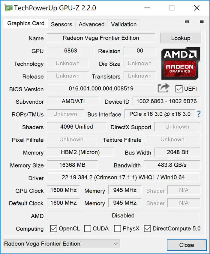 专业卡能不能打游戏?AMD Radeon Vega Frontier显卡性能测试