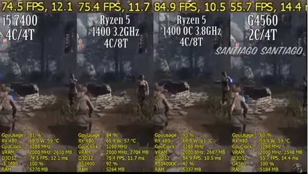 1299元AMD Ryzen 5 1400抢先测试：对比7代i5/奔腾