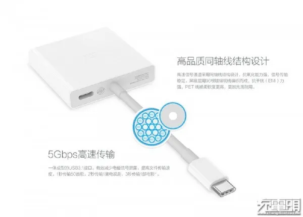 售价149元 小米推出USB-C至HDMI多功能转接器