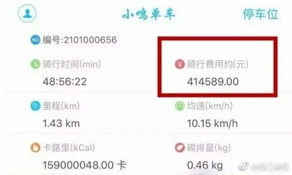 吓坏！骑20分钟共享单车 结账显示41万