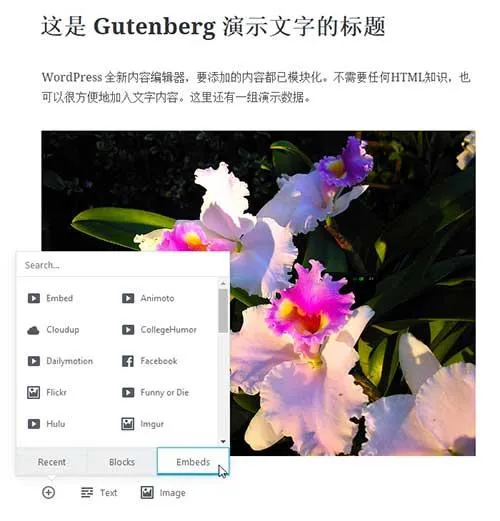 WordPerss全新核心编辑器Gutenberg发布