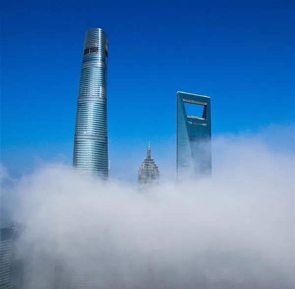 上海浓雾：摩天楼穿过云层 美极了