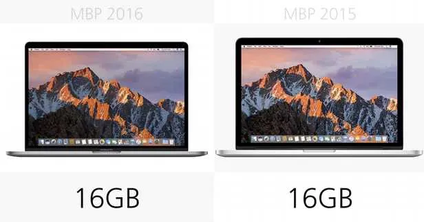 规格参数对比：15寸MacBook Pro 2016 vs 2015