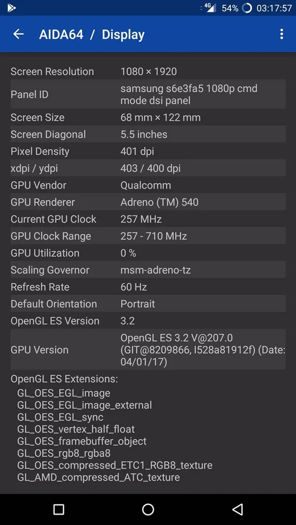 AIDA64实测：一加5的屏幕和一加3/3T是同批货