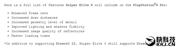 《狙击精英4》支持DX12和PS4 Pro！A卡帧数坐火箭