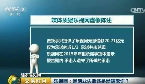 央视炮轰乐视：一边推概念一边套现 是创业失败还是涉嫌欺诈？